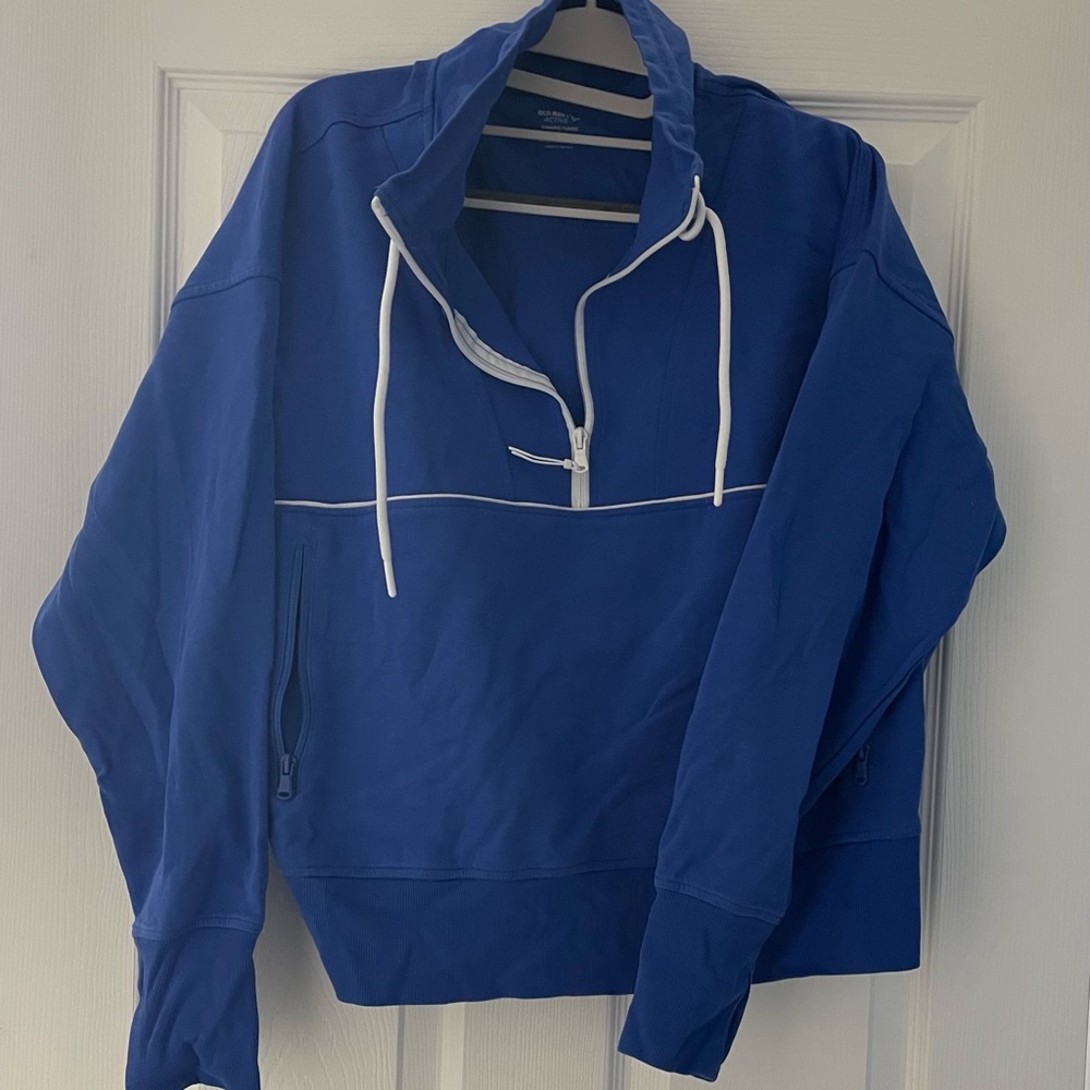 Old Navy Women's Blue Half-Zip Hoodie